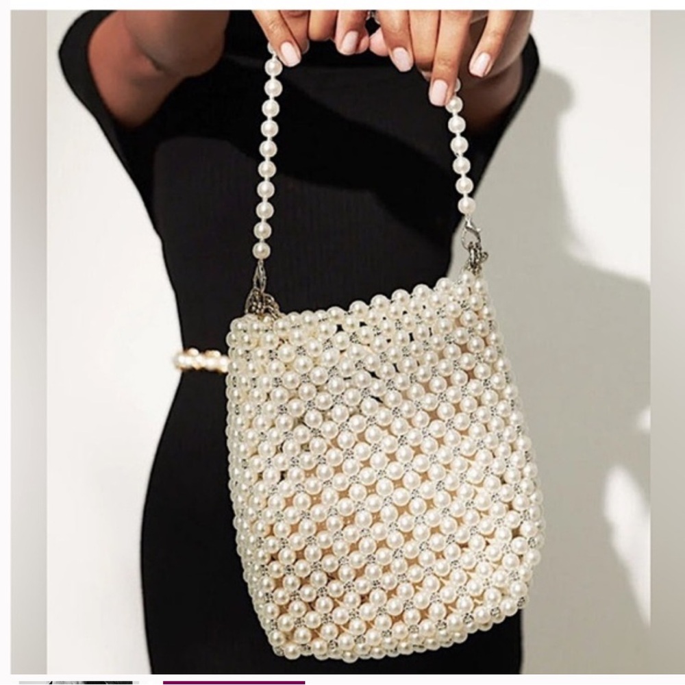 Zara pearl bucket bag